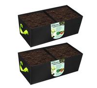 2 Pack Plant Grow Bags ANGELIOX 2Grids Rectangle Grow Bag 10 Gallon Heavy Duty 400G Fabric Garden Bed Square Nonwoven Flower P