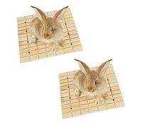 2 Pack Rabbit Wooden Scratch Board, Bunny Foot Pad, Teeth Grinding Toys for Small Animal, Garras Scratching Pad Toy and Cage Accessories for Hamster Chinchilla Guinea Pigs