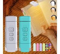 2-Pack Reading Light with 6 Bookmark, Rechargeable Book Light for Reading at Night in Bed, with 3 Colors &5 Brightness Adjustable Eye Care, 30/60-min Timer for Kids Night Book Reading Lovers