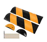 2 Pack Rubber Speed Bump Hump With 2 End Cap Black 40" Long 22000 Lb Loading Garage For Asphalt Concrete Gravel Driveway,Equipo Eficiente