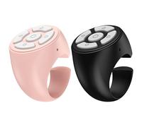 2 Pack Scrolling Ring for Tik-Tok, Fingertip Wireless Bluetooths, Portable Remote Control Ring for Video Recording, Page Turner, Control Volume and Camera Shutter, Scrolling Clicker for IOS & Androids