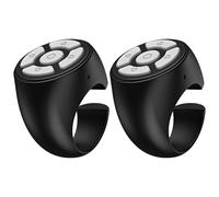 2 Pack Scrolling Ring for Tik-Tok, Fingertip Wireless Bluetooths, Portable Remote Control Ring for Video Recording, Page Turner, Control Volume and Camera Shutter, Scrolling Clicker for IOS & Androids