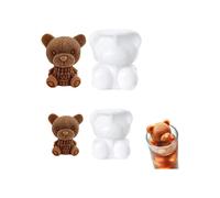 2-pack silicone ice cube molds in the shape of a bear, 3D silicone mold in the shape of a bear for cold drinks