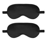 2-Pack Silk Sleep Mask - Elastic Blackout Eye & Blindfold For Full Night's, Light Blocking, Adjustable Strap