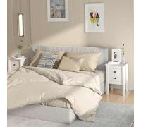 2 Pack Solid Pine Wood Nightstand Set, White Modern Bedside Table with 2 Drawers, 40x35x61.5cm Rustic Bedroom Furniture for Storage, Sturdy Surface for Lamp & Books, Easy Assembly Home Decor