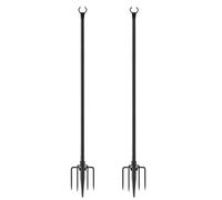 2-Pack String Light Pole, Adorable Outdoor Use, Heavy Duty Metal Garden Poles, Hanging Lights, Lawn and Yard Lighting Poles for Patio, Backyard, Events, 118.11 inches