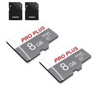 2 Pack Tarjeta De Memoria 8GB con Adaptador SD, Tarjeta De Memoria De Alta Velocidad, UHS-I C10 A1, Tarjeta TF para Tablet/Móvil/Fotocámara/Audio del Coche/Consola De Juegos (TF183 8GB)