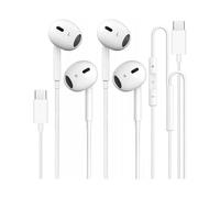 2 Pack-USB C Headphones Wired for iPhone 16/15, Type C Earphones with Microphone & Remote Noise Cancelling Earbuds for iPhone 15 Pro Max, iPad, Galaxy