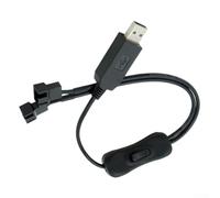 2-Pack USB to 4-Pin Fan Cable 5V to 12V Boost Switch | Converts 5V USB to 12V boost, dual fan output, integrated switch, 2-pack value, easy install