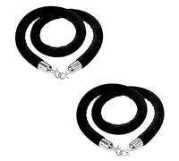 2 Pack Velvet Post Stanchion Rope Sturdy Foam Core Hanging Cord,Elegant Barrier Ropes with Hooks, for Indoor Outdoor Restaurant Queue Divider Crowd Control(Black,5m (16.4 feet))