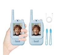 2 Pack Walkie Talkie Niños Recargable, Walkies para Niños, Walkie-talkies Recargables De Largo Alcance con Cámara HD, Cambiador De Voz Y Videollamada En Tiempo Real para Ni-ños Y Nias