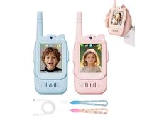 2 Pack Walkie Talkie Niños Recargable, Walkies para Niños, Walkie-talkies Recargables De Largo Alcance con Cámara HD, Cambiador De Voz Y Videollamada En Tiempo Real para Ni-ños Y Nias