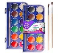 2 Pack Watercolor Paint Set 12 Vivid Colors Includes Watercolour Mixing Palette and 1 Brushe Perfect For Artists Beginner Pain