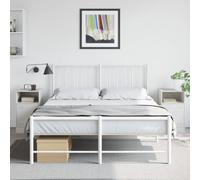 2 Pack White Night Stands with Storage, Cold Rolled Steel Bedside Table 34.5x39x62 cm, Modern Elegant Design for Bedroom, Living Room, Dorm, MAX Load 35kg, Easy Assembly & Cleaning