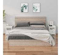 2 Pack White Pine Wood Nightstands Set of 2, Solid Pine Bedside Tables with Drawer, Rustic Night Stands for Bedroom, 40x35x49cm, Easy to Clean & Assemble, Modern Farmhouse Furniture