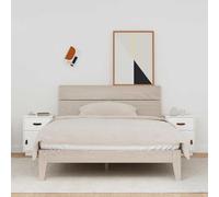 2 Pack White Pine Wood Nightstands with Storage Drawer & Door, Solid Pine Bedside Tables 40x34x55 cm for Bedroom, Rustic Modern Home Decor, Easy Assembly Left/Right Hinge Option