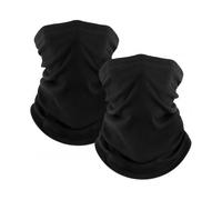 2 Pack Winter Neck Gaiter, Fleece Warmer Scarf Cold Weather Face Mask Cover for Men/Women Black+black