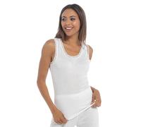 2 Pack Womens Hot Stuff Co Thermal Built Up Strap Vest White Small