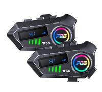 2 PackIntercom Moto Auricular Bluetooth Auriculares 10M Motocicletas Comunicación Sistema Amplia Compatibilidad Intercomunicador Inalámbrico 5.3 con Radio IP6 Impermeable