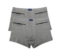 2 Packs Calzoncillos Bóxer para Hombre Bolsillo Oculto Secreto Antirrobo a Prueba de Carteristas Ropa Interior de Viaje de Modal Calzoncillos con Bolsillo Delantero Secreto ( Color : Grau , Size : XXL
