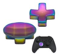 2 Packs Metal D-Pads Set for Xbox Elite Series 2 Controller, Replacement Parts Directional Pad Button Kits for Xbox Controller Series 2 Core/Elite Series 2 Controller(Rainbow)