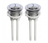 2 Packs Pulsador Universal Cisterna de Inodoro, Botón de Descarga Cromado de Doble Función - Recambio Práctico, Compatible con muchos Modelos, Fácil Instalación sin Herramientas Especiales