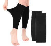 2 paia di calze compressione graduata donna (unisex), calzini gambaletti compressione graduata donna con punta aperta, protezione con compressione graduata di secondo grado 20-30 mmHg (nero).