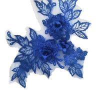 2 Pair Flower Applique Neckline Sew On Embroidery Patch DIY Wedding Evening Party Dress Decoration Accessories(N)