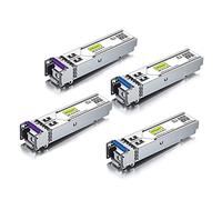 2 Pair of 1.25G SFP Bidi Transceiver 1000Base-BIDI, 1490nm/1310nm SMF, up to 20 km, for Cisco GLC-BX-D, Ubiquiti UniFi UF-SM-1G-S, Mikrotik, D-Link, Supermicro, Netgear and More