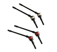 2 Pair Stainless Steel Cvd Drive Shaft Front Axle Rc Parts for Axial Scx10 Crawler Rc Car-Silver & Red
