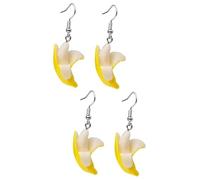 2 Pairs Banana Stylish Fruit Earrings for Women Lightweight and Comfortable