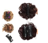2 Pairs Bun Extension Clips, Messy Bun Scrunchie, Hair Extension Scrunchie, Messy Buns Hair Pieces for Women, Soft Hairs Buns Hairpieces for Women Daily Wea (#3)