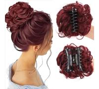 2 Pairs Bun Extension Clips, Messy Bun Scrunchie, Hair Extension Scrunchie, Messy Buns Hair Pieces for Women, Soft Hairs Buns Hairpieces for Women Daily Wea (#9)