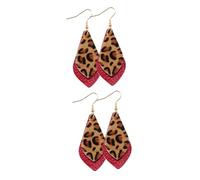2 Pairs Chic Women's Earrings Stud Set Sturdy Vintage Leopard Pattern Allergy for Birthday Girlfriend/Wife