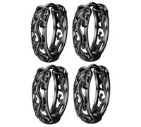 2 Pairs Dragon Ear Studs Man Black Earrings for Men Vintage Jewelry Small Circle To Hang Male