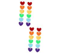 2 Pairs Girl Resin Tassel Heart-Shaped Love Trendy for Teen Girls Women Dangle Earrings Pendant Decorate Ear Women's Miss Jewelry