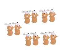 2 Pairs Girls Women Wearing Post Fashion Earrings Dog Bite Animal Ear Studs Polymer Clay White Miss Small Animals