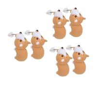 2 Pairs Girls Women Wearing Post Fashion Earrings Dog Bite Animal Ear Studs Polymer Clay White Miss Small Animals