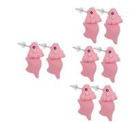 2 Pairs Girls Women Wearing Post Fashion Earrings Dog Bite Animal Ear Studs Polymer Clay White Miss Small Animals