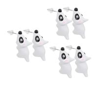 2 Pairs Girls Women Wearing Post Fashion Earrings Dog Bite Animal Ear Studs Polymer Clay White Miss Small Animals