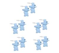 2 Pairs Girls Women Wearing Post Fashion Earrings Dog Bite Animal Ear Studs Polymer Clay White Miss Small Animals