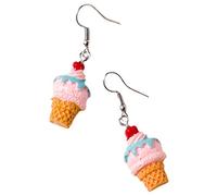 2 Pairs Ice Cream Earring Drop Dangler Creative Ear Jewelry Simulation Food Kawaii Candy Fruits Earrings