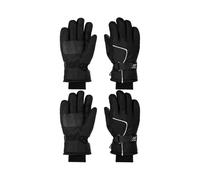 2 Pairs Kids Waterproof Winter Snow Ski Gloves for Boy Girl Outdoor Cold Weather(Black,6-10 Years)