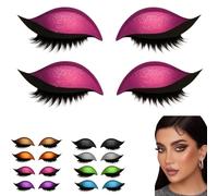2 Pairs Lazy Eye Shadow Eyelash Patch, Eyeshadow and lash Sticker, 2-in-1 Reusable Eye Makeup Stickers with False Lashes & Shadow (Pink)