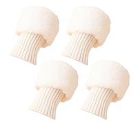 2 Pairs Leg Warmers, White Fuzzy Leg Warmers Wrist Cuffs and Boot Cuffs Knitting Furry for Women Girls Winter