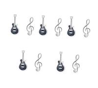 2 Pairs Musical Note Dangle Girls for Women Black Asymmetrical Music Jewelry Creative Earrings Miss Copper Cute