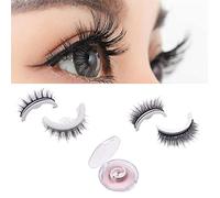 2 Pairs Reusable Self-adhesive Eyelashes Natural Multiple Reversible Glue-free, False Eye Lashes, Self Adhesive No Glue Eyelashes, Yelashes Without Glue, Fluffy Non Slip False Eyelashes (Long)