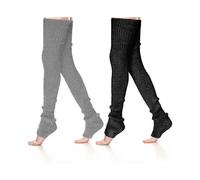 2 Pairs Women's Cable Knit Leg Warmers Winter Warm Over The Knee Socks Long