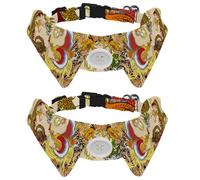 2 pajaritas ajustables para mascotas, corbatín formal para niños, niñas, cachorros, gatitos, bodas, cumpleaños, plumas de pavo real