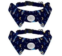 2 pajaritas ajustables para mascotas, corbatín formal para niños y niñas, cachorros, gatitos, boda, cumpleaños, patrón de plumas azules pavo real